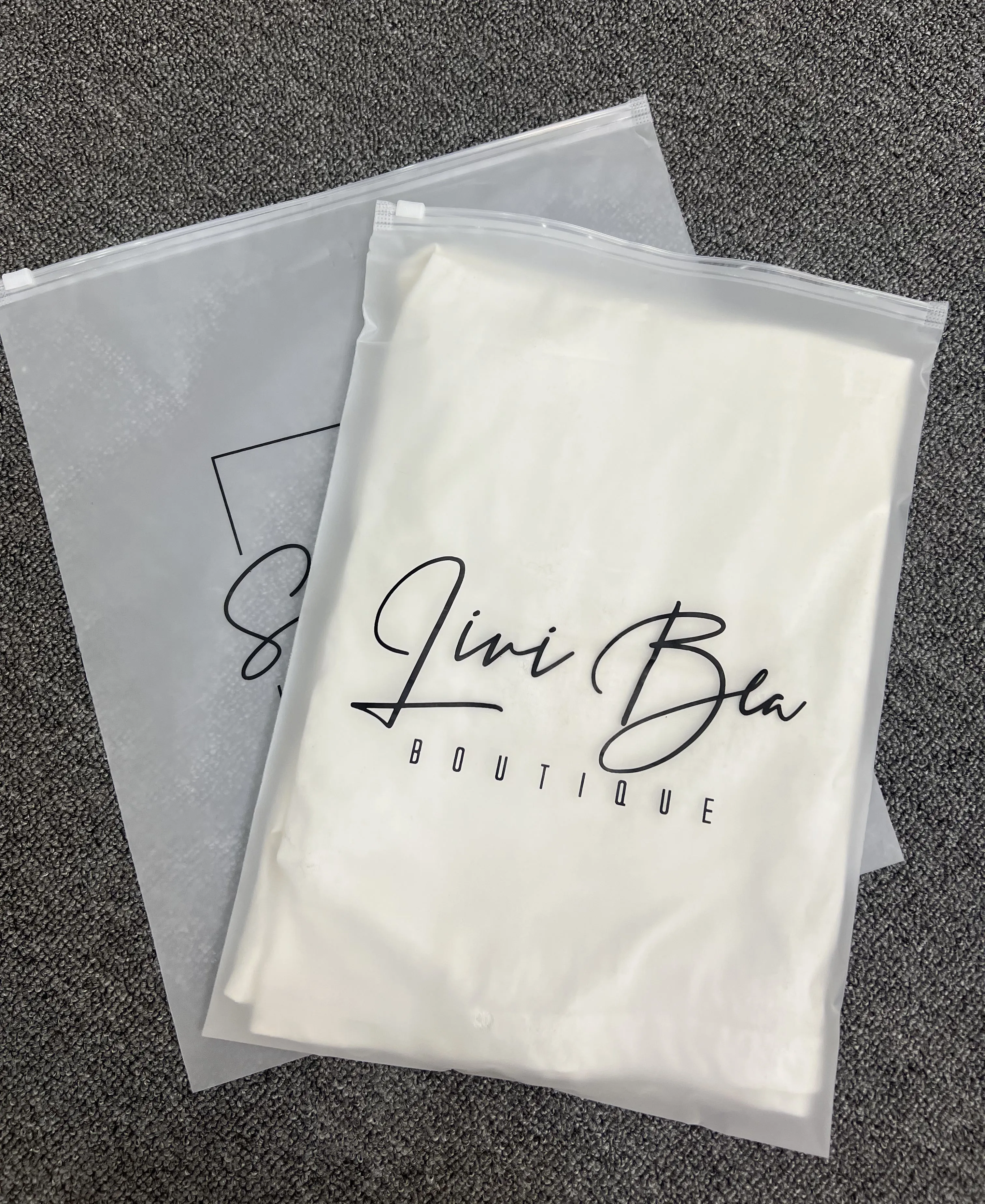 Custom Matte/Frosted Biodegradable Plastic Packaging Zipper Bags, T Shirt Swimwear Zip Lock Clothing Bags With Logo