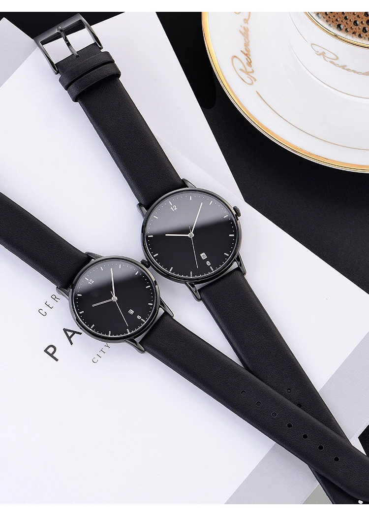 Cheap Men Sport Quartz Watch Minimalistwatches Week And Date Chronograph Watch Fashion Leather Strap Watch For Boy