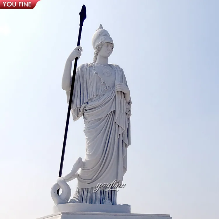 Hand Carved Natural Stone Ancient Greek Marble Mattei Athena Statue