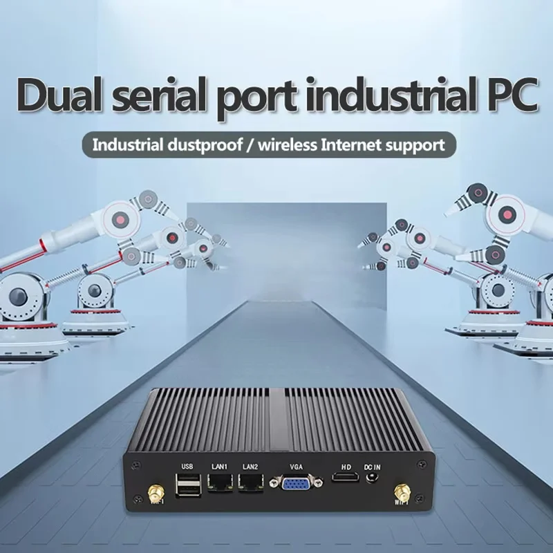 Mini Industrial PC J1800 J1900 N2830 Processor 2 COM 2 LAN Win10 Fanless Mini PCs