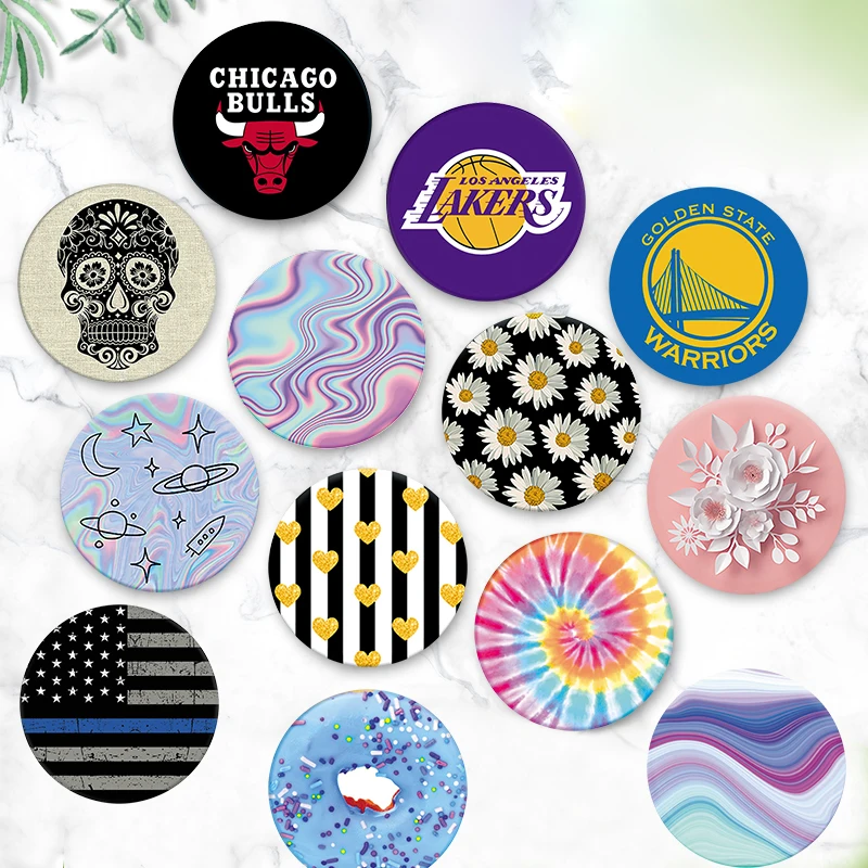 Free Sample Wholesale Blank Custom Glitter 3d Resin Phone Socket With Logo Sublimation Grip Up Sockets Cell Phone Holder