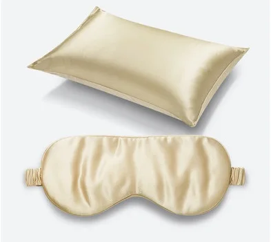 Suzhou  satin silk pillowcase eyemask set luxury 100% silk pillowcase and silk eye mask set
