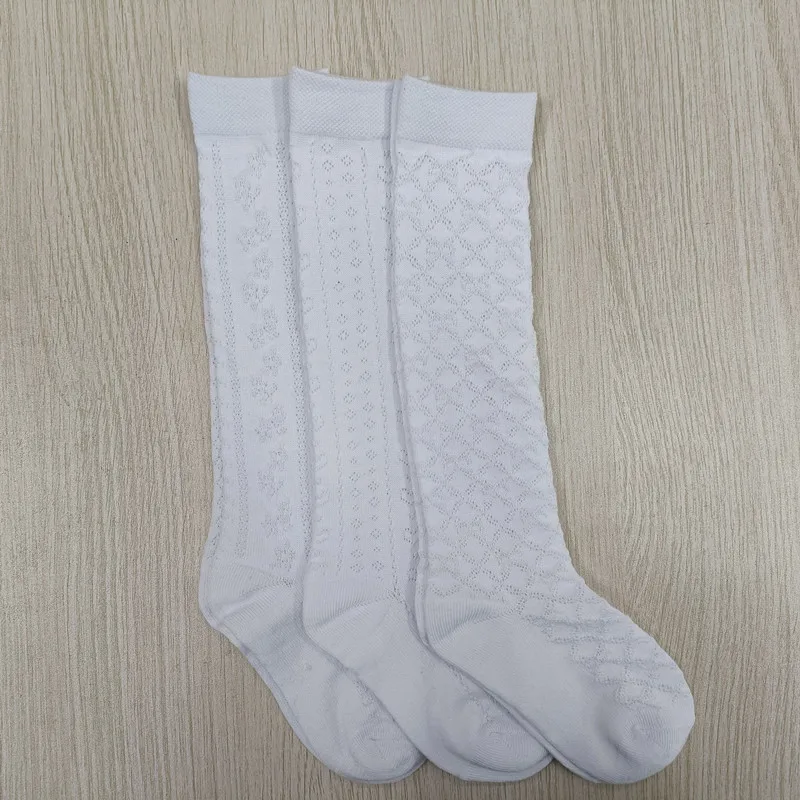 Hot Sale White Color Cotton Kids Summer Socks Uniform School Custom Child Socks Factory Directly School knee high socks