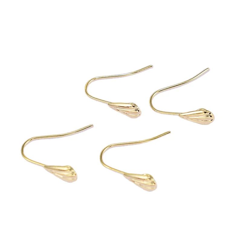 Zhongxing earrings accessories spot wholesale Korean version simple shell ear hook hypoallergenic real gold brass wire wiring