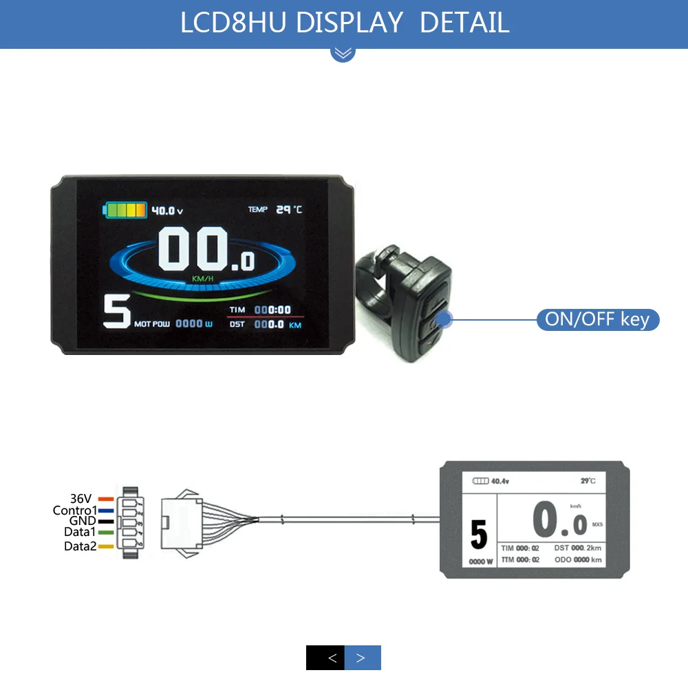 Electric Bike Display Kunteng Lcd 8h Colorful Display With Usb Function For Ebike Hub Motor Kit