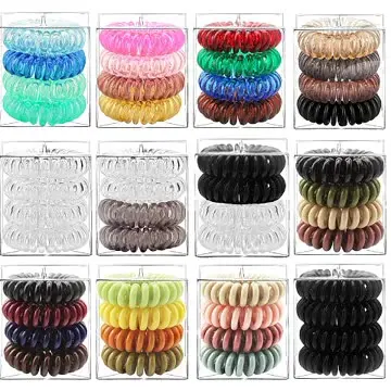 Hot Selling PVC Box Telephone Wire Hair Elastic Bands Women Hair Accessories Ladies Tie