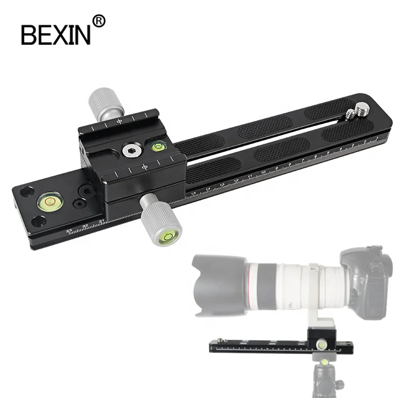 BEXIN Camera Lens Slider Holder Quick Release Plate Tripod Mount Outdoor Travel Photography Accessories Fixer Aluminum Adapter