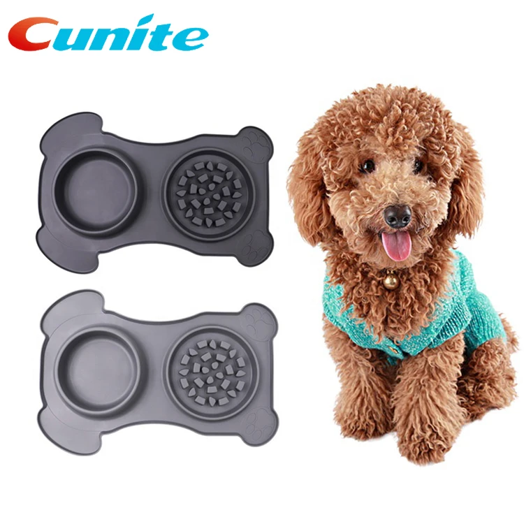 Dog Bowl Slow Feeder Pet Bowl Eco-Friendly Non-Toxic Silicone Pet Bowl Non-Skid Silicone Mat for Dogs Cats and Pets