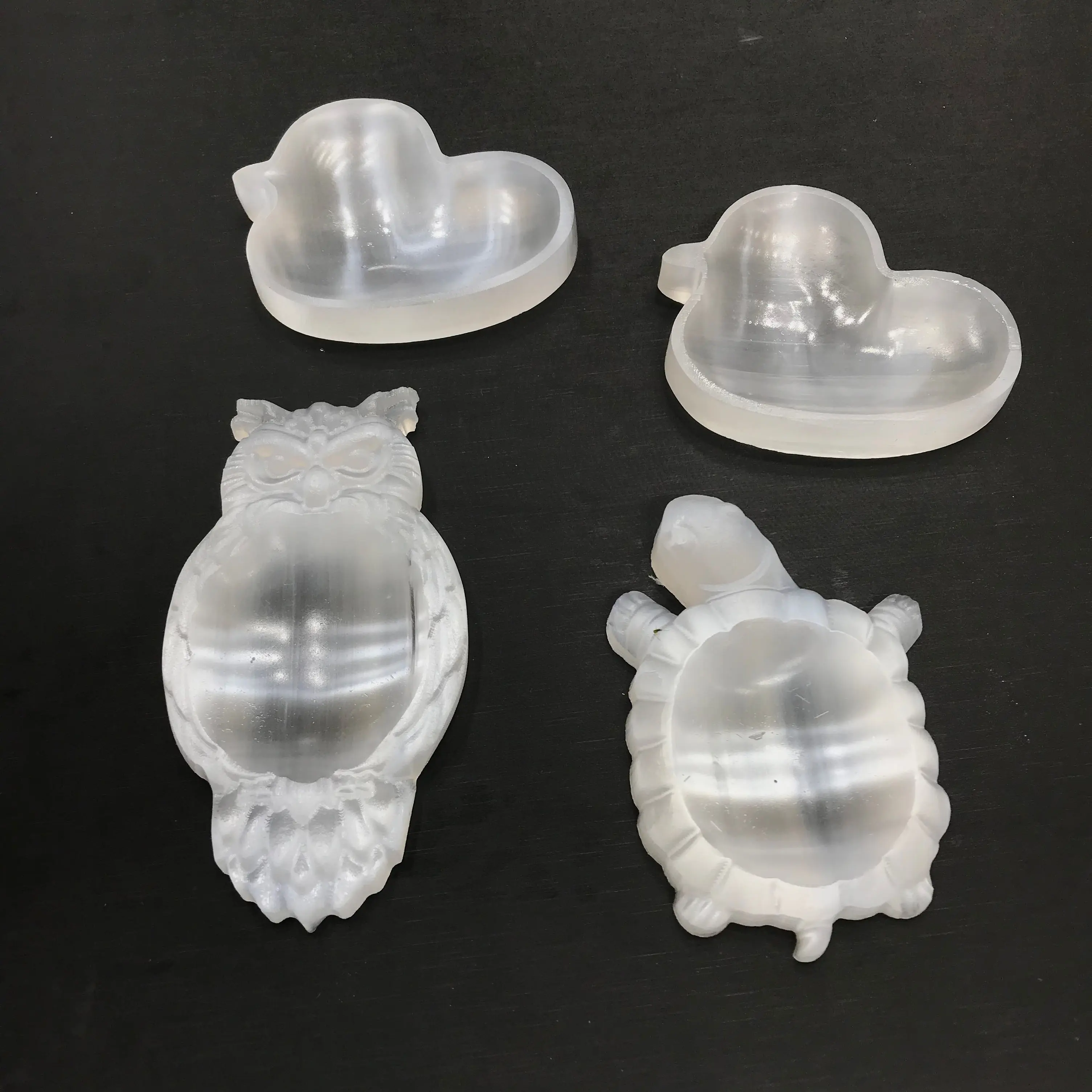 Wholesale Natural Clear Selenite Crystal Owl Duck Turtle Bowl For Home Decoration Gifts