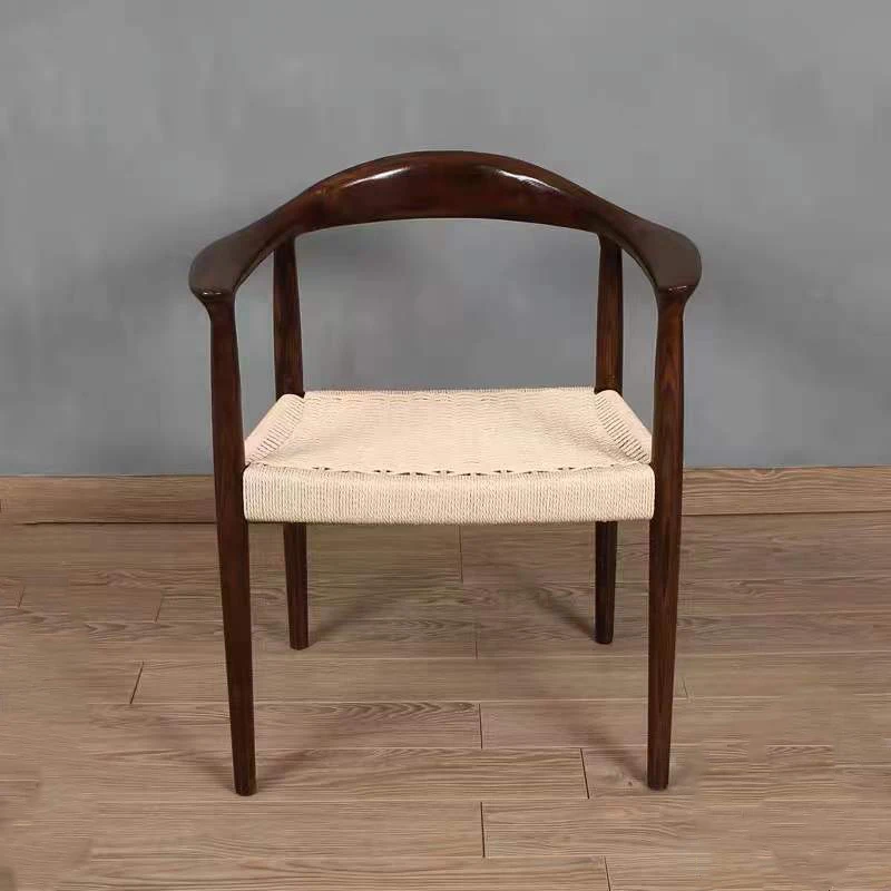 Good Design wishbone solid ash president dining wood restaurant chair with braided rope seat