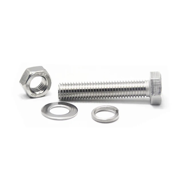 Standard ASME B18.2.1 18.2.2 316 304 stainless steel hex bolt and nut 3/16 size