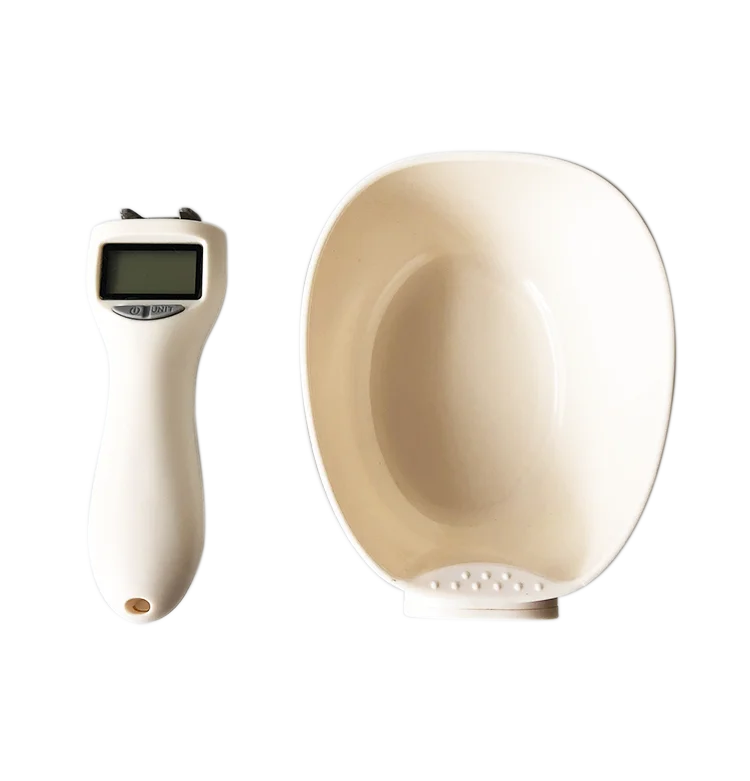 Kitchen-Grade White Digital Measuring Spoon Scale for Food Industry Converts Grams to Ounces with LCD Display