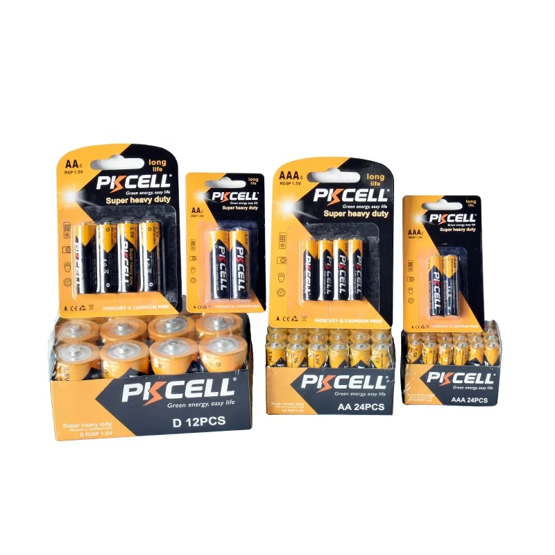 Аккумуляторы PKCELL um3 aa r6p сверхмощный аккумулятор для небольших светодиодных фонарей электрический фонарик
