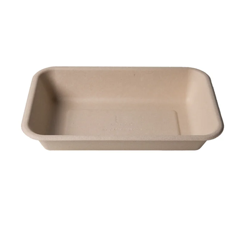 Factory Supply Ecofriendly Compostable Disposable Trays Biodegradable Frozen Food Packaging Trays