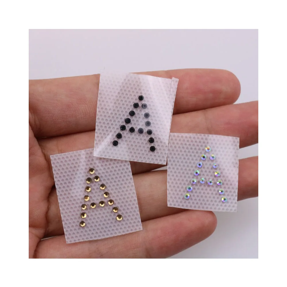 1.5cm A-Z Alphabet 1PC hot fix Rhinestone DIY English Alphabet Letter Mixed heat Transfer diamond stone motif