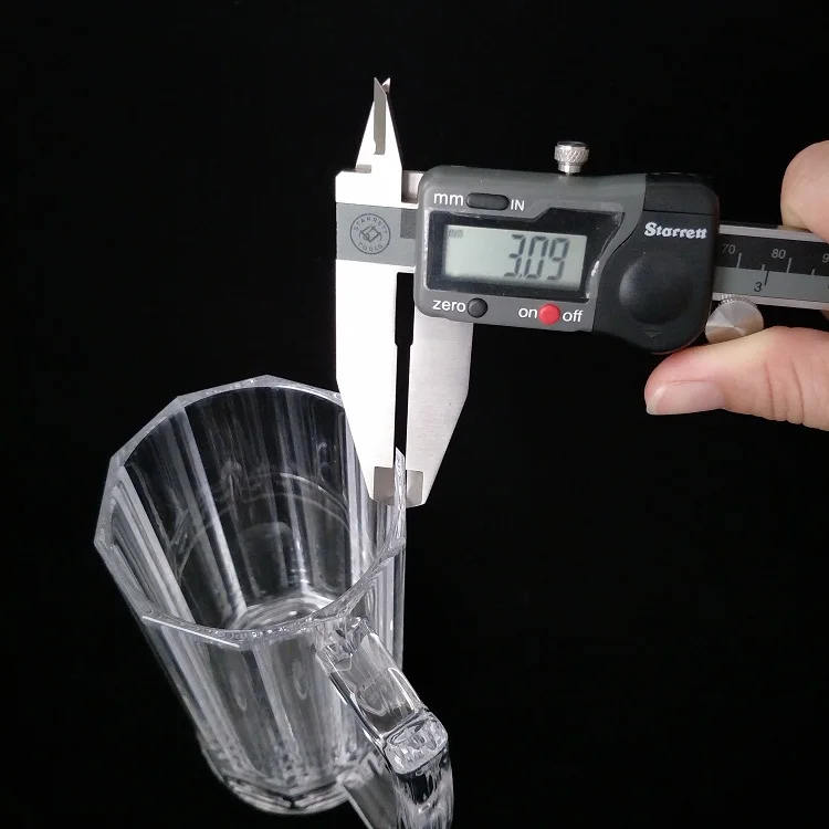 16oz BPA Free Thick Plastic Striped Beer Mug