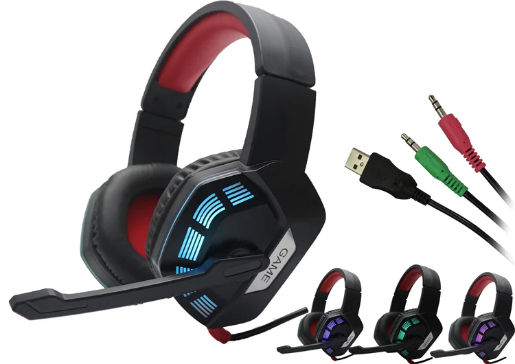 2018 Best Gaming Headset with Mic for PC PS4, Fashion Headset Stereo Gamer 3.5 MM  USB