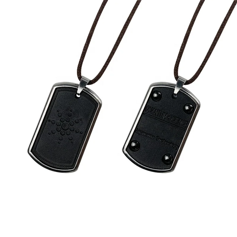 Custom Logo Black Scalar Energy Shungite Pendant Necklace for EMF-protection