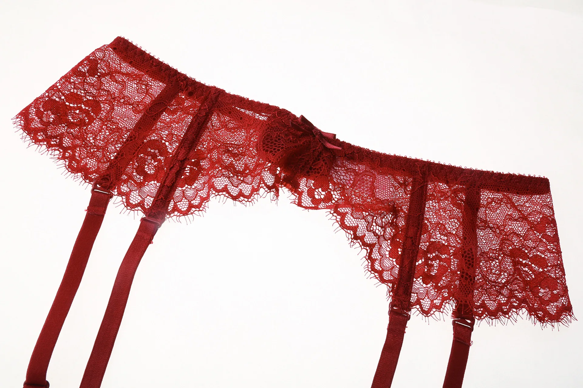 Eyelashes lace garter belt women lingerie set panties matching garter belt