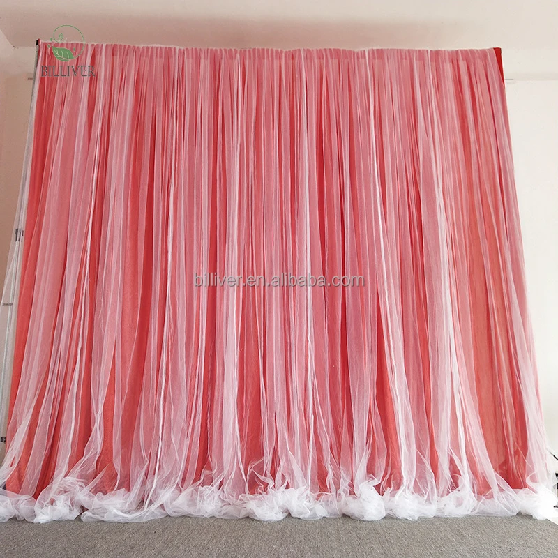 Luxury Chiffon Fabric Wedding Stage Tent Ceiling Decor Drapes Arch Hanging Backdrop Curtains For Birthday Ceiling Decorations
