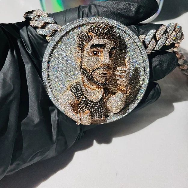 Factory Custom Hip Hop Silver 925  Moissanite Pendant  Lab Diamonds Iced Out Pendant As a Gift