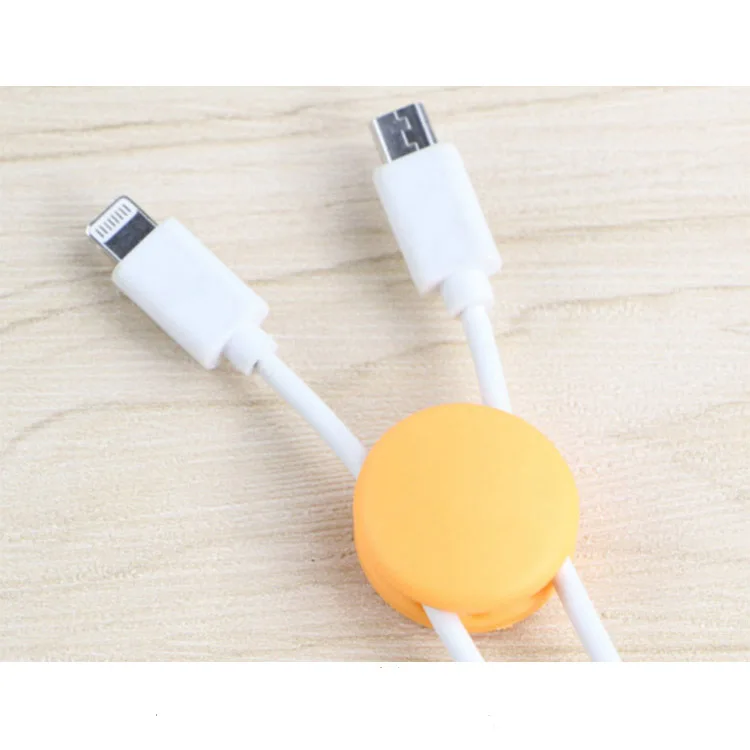 Desk Sticker Macaroon shape cable clips cord Tight Silicone Cable Clip round cable clamp with self adhesive
