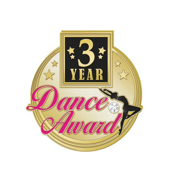Noble Manufacturer Wholesale Creative Metal Dance Figure With Pink Glitter Custom Logo Dance Trophy Awards Crafts Years Pins