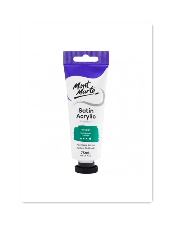 Mont Marte Satin Acrylic 75ml - Viridian artist acrylic paint