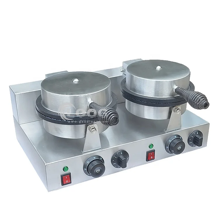 Electric Nonstick Ice Cone Maker Double Head Waffle Cone Making Machine Price Ice Cream Waffle Cone Maker
