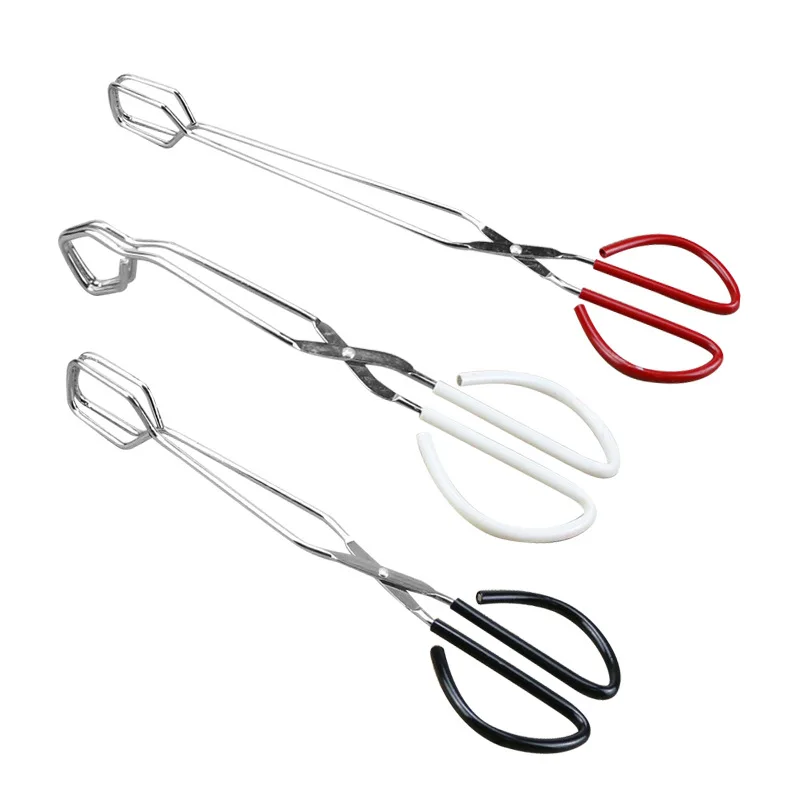 9/10.5/12/15 Inches Stainless Steel Kitchen Barbecue Scissor BBQ Grill Charcoal Tongs Tool Food Buffet Clip For Outdoor Camping