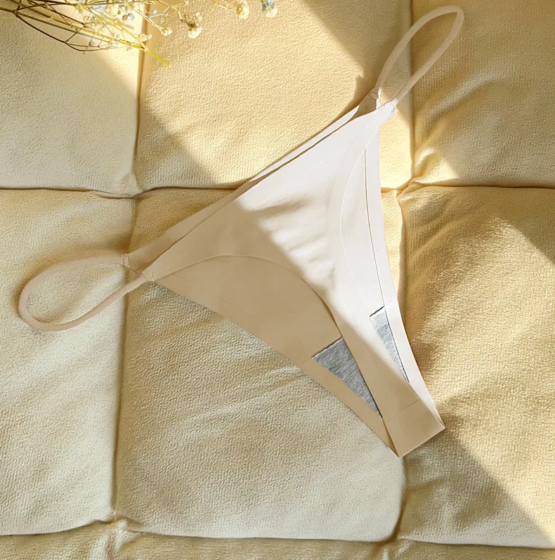 Custom Logo Letter Print Cotton G String Thong Bikini Big Plus Size Womens Underwear Panties Private Label Thong G String