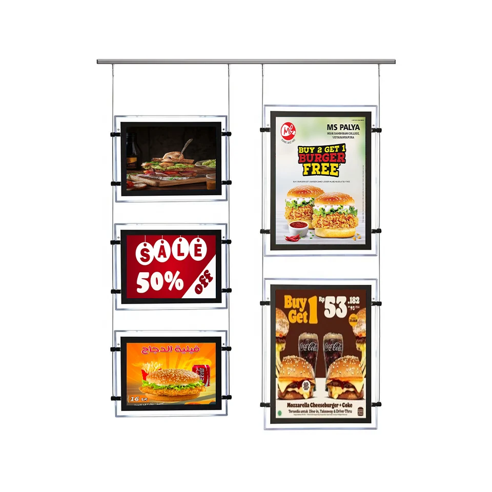 Outdoor Lightbox Crystal Acrylic Led Light Box Hanging Led Real Estate Window Display Light Box For Retail Stores