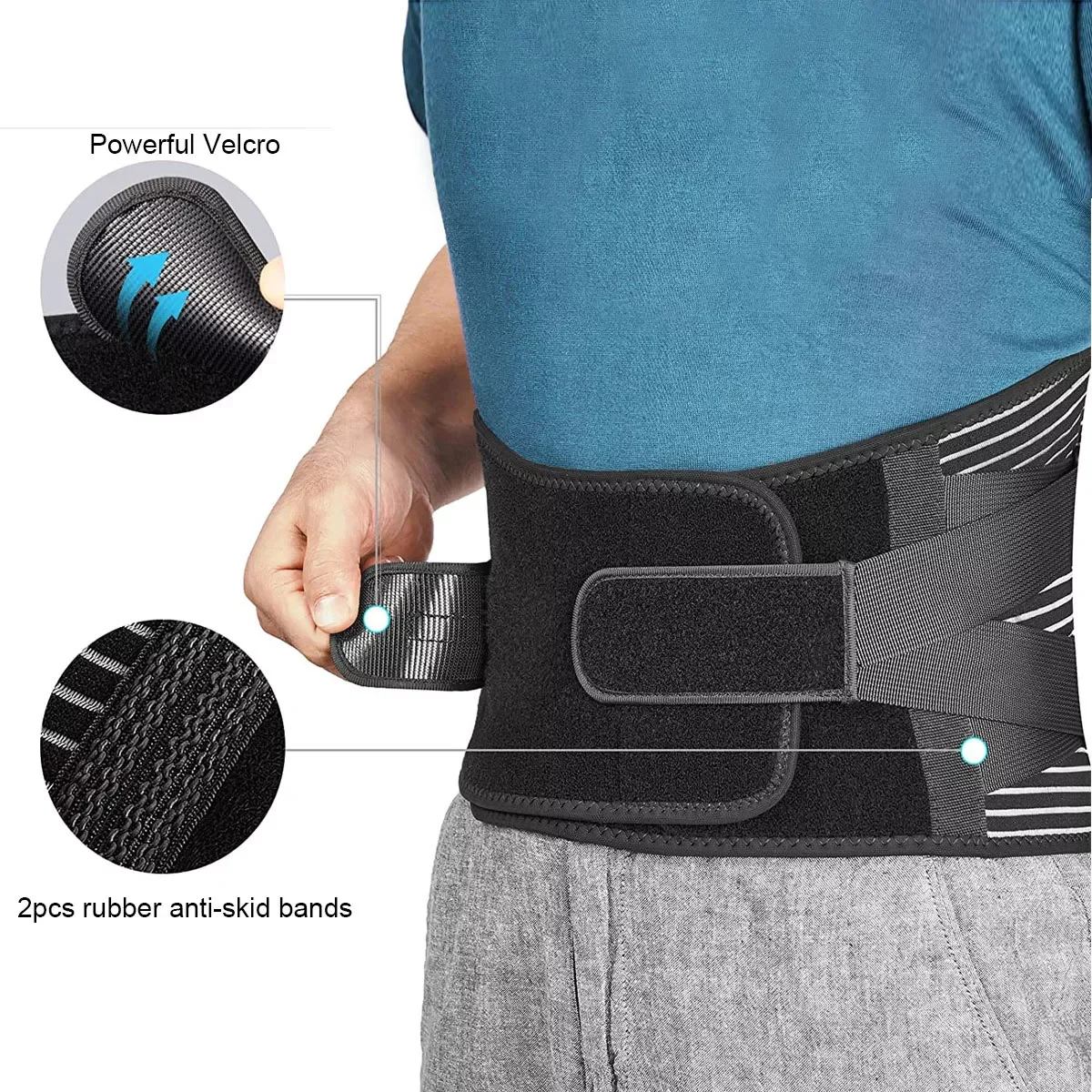 Custom Logo Lumbar Support Belt 6 Stays Breathable Anti-skid Waist Support Ceinture Lombaire Medical Lumbar Back Brace Men Women