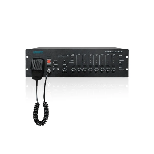 8 Zones digital microprocessor-controlled EN54 voice alarm amplifier for voice evacuation announcements Emergency Broadcast