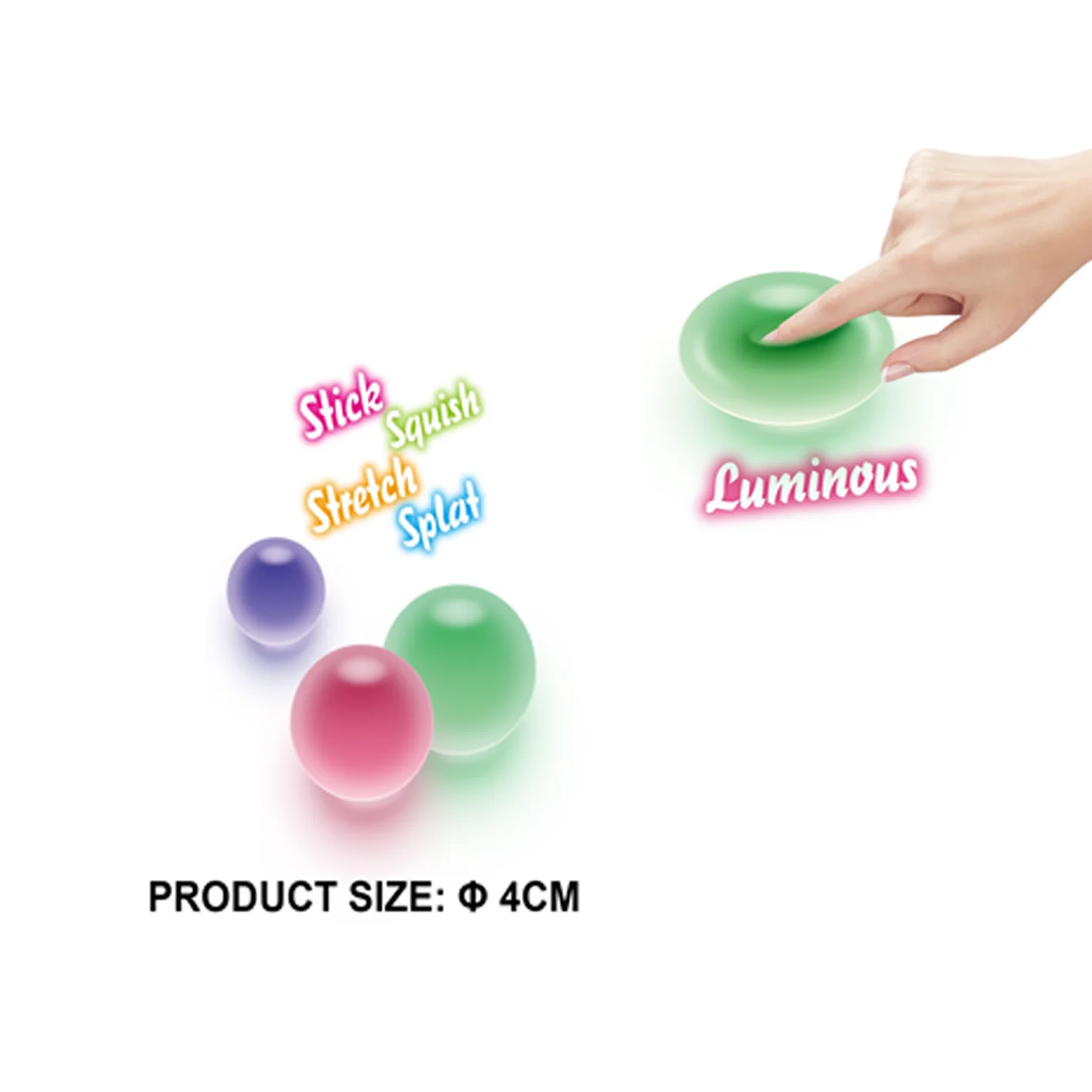 3 in 1 Pack Indoor Parent-Child Interaction Sticky Wall Ceiling Ball Suction Soft Toy Relieve Stress Stick Wall Ball
