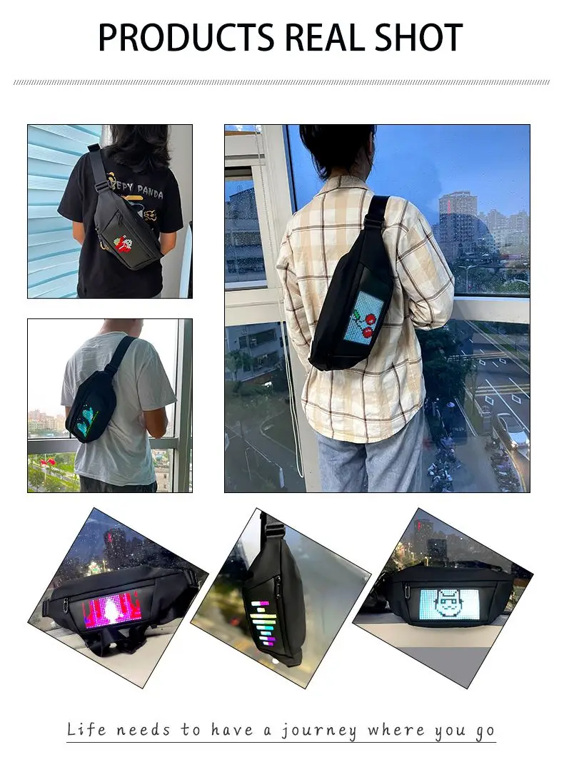 Professional LED Running Bag Phone anti-theft Pack Running Belt waist Bags Waterproof Belt Men Women Gym Bag With LED Screen
