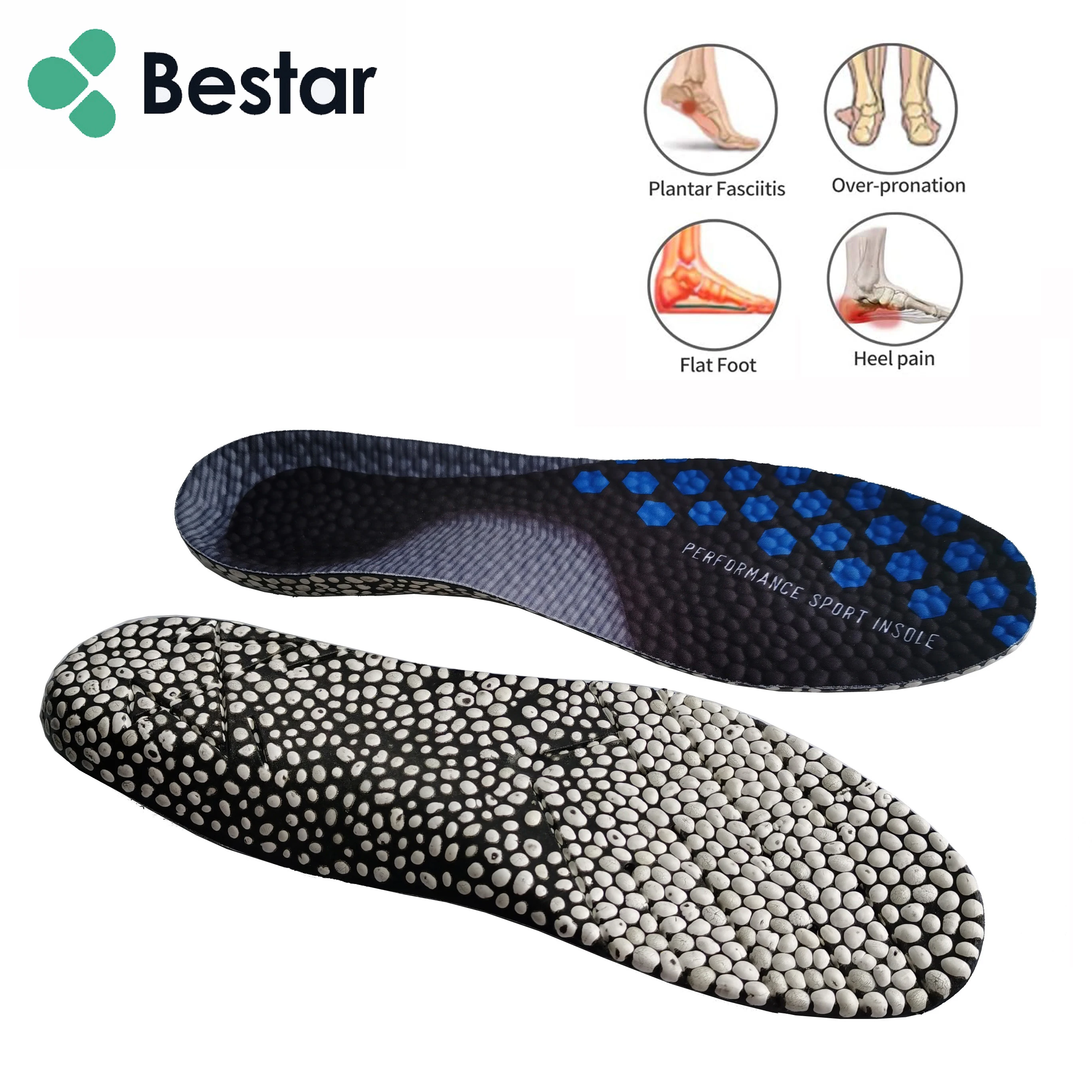 China invisible wearable popcorn foam ETPU shockproof unisex shoe insoles orthopedic insole