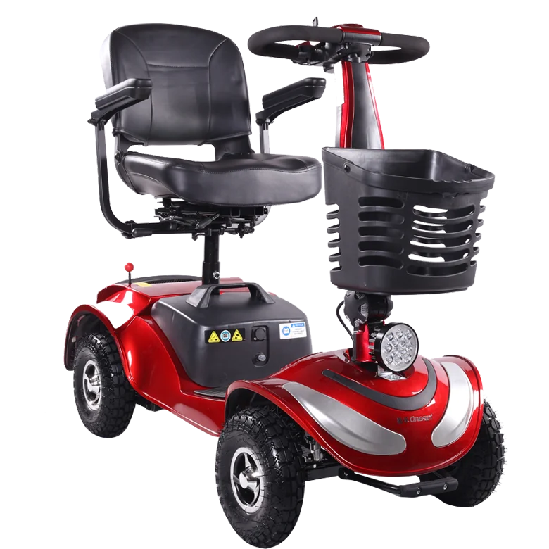 4 Wheel Led Headlamp Mobility Scooter Elderly 10 Inches Pneumatic Tire Handicapped Scooter
