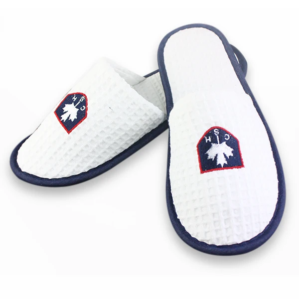 
Пользовательский логотип, одноразовые вафельные тапочки для отеля 