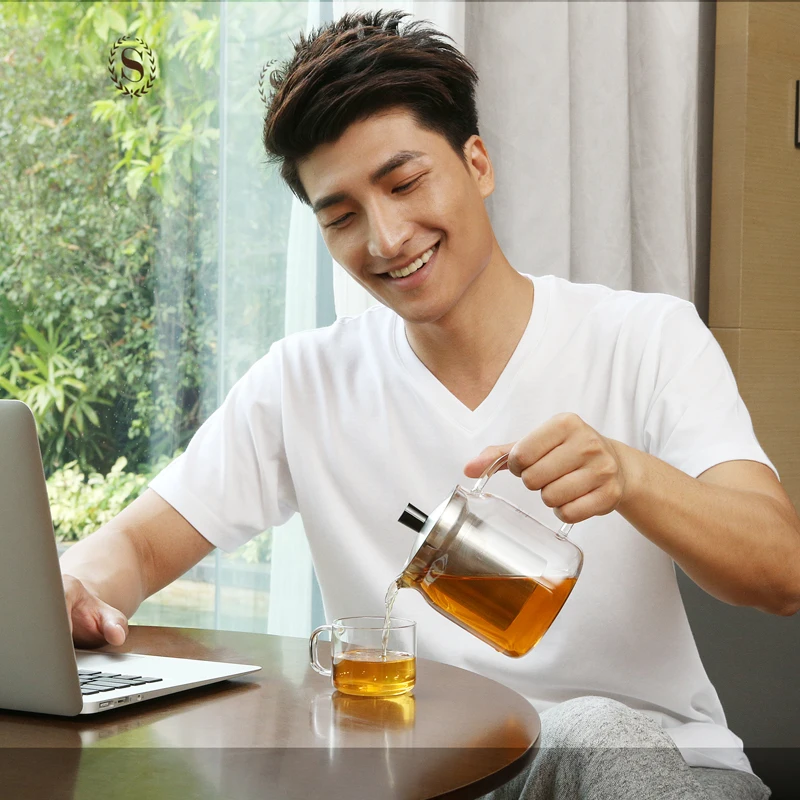 Glass Teapot with Tea Strainer for Loose Leaf Tea