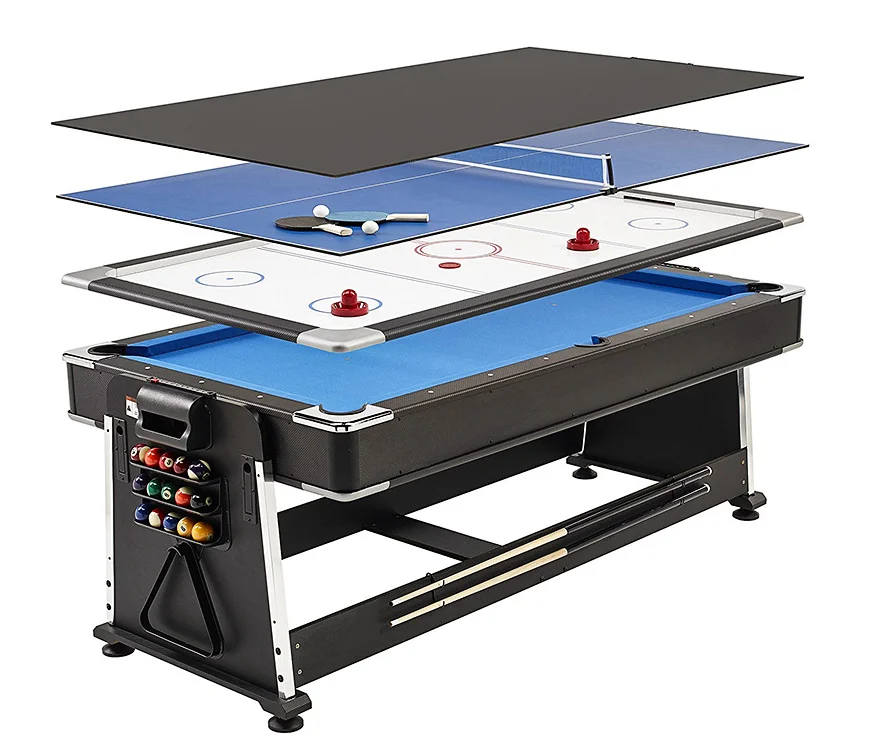 New Design Multifunctional 4 in 1 Modern multi game billiard pool table with air hockey table tennis table and dinning