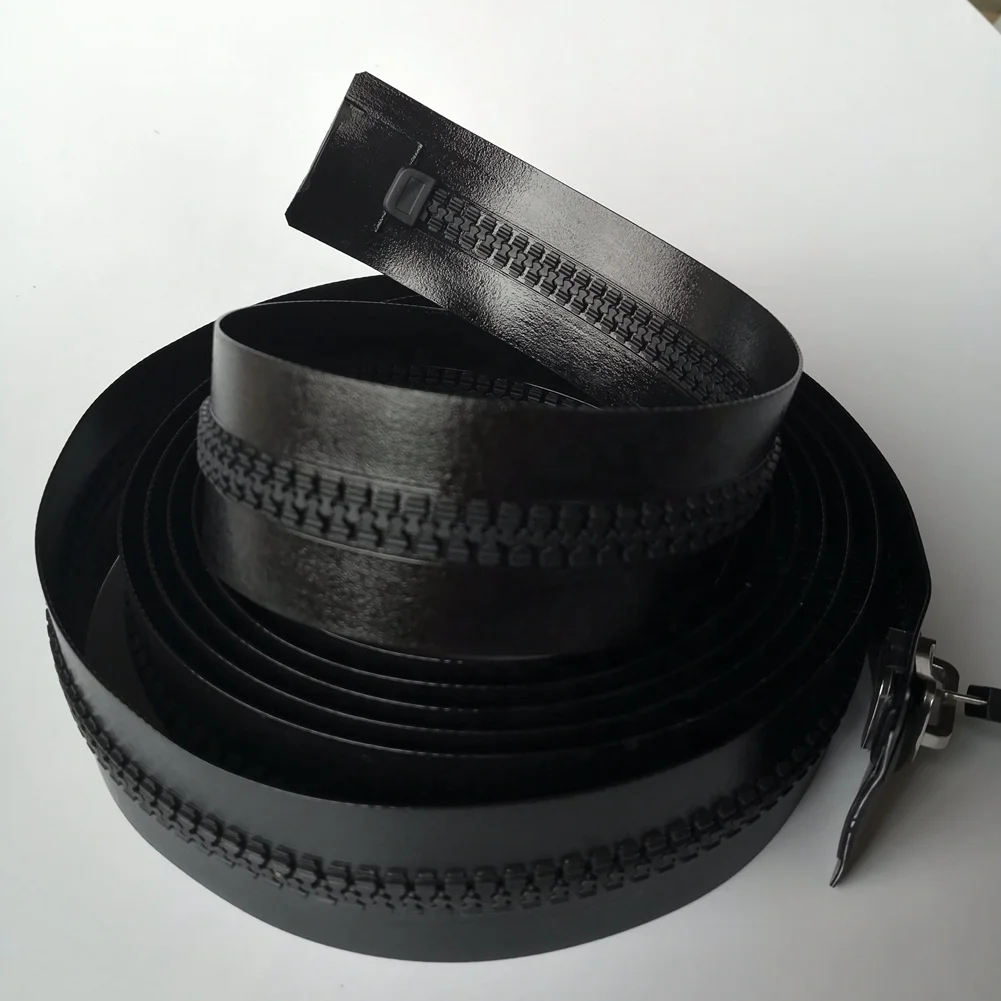 #10 Airtight Waterproof Zippers Resin HF Welding for Isolation Chamber Sealed Capsule 3-4 Meters Customized Heavy Duty Zipper