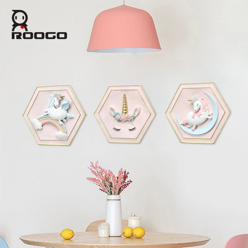 Roogo резиновый Единорог фантазия Настенная картина искусство домашний