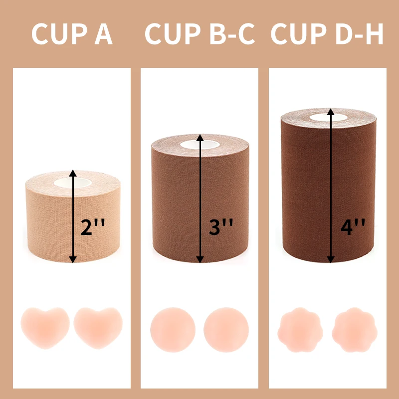 Breast Lift Tape with Nipple Covers Adhesive Bra Body Tape Instant Breast Lifters for Women