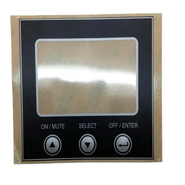 Custom Pre-cut Die Cut Adhesive Label Screen Printing Glossy Graphic Overlays Sticker With Embossed Button Keypad