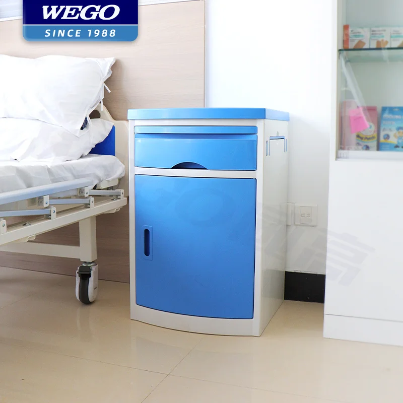 Медицинская прикроватная тумбочка для больницы WEGO пластиковая