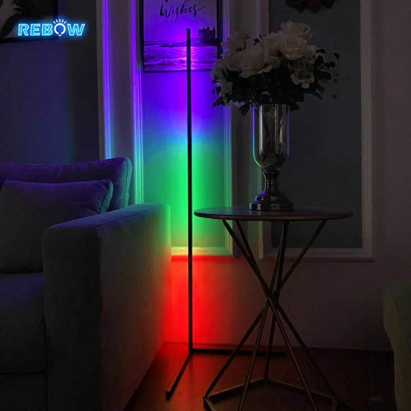  Прямая поставка минималистичный RGB светильник Rebow с дистанционным управлением современный европейский штатив в скандинавском стиле светодиодный Угловой