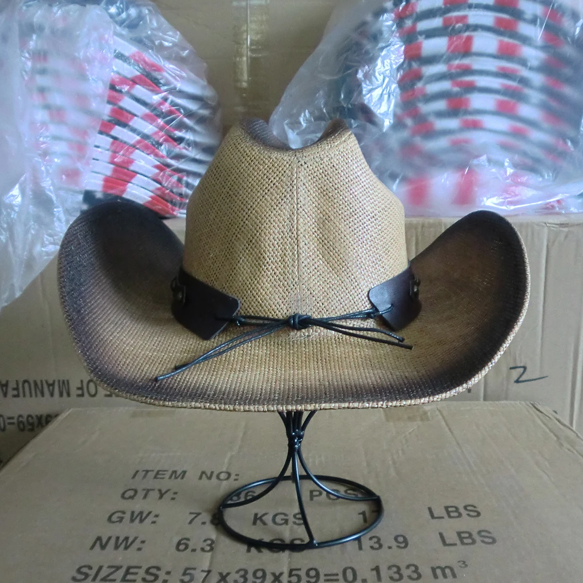 Paper Straw Cowboy Hat USA American Cattleman Shapable Big Brim Sombreros Horn Western Cowboy straw Hat Men