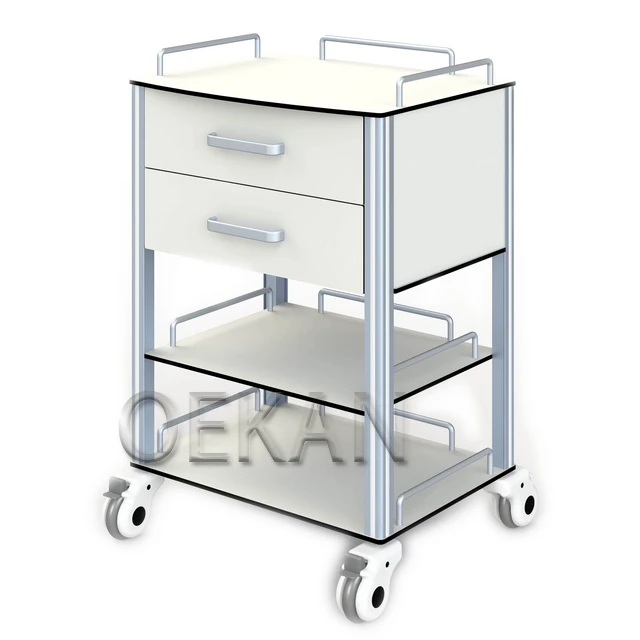 Hospital Clinic Nursing Trolley Medical Instrument Trolley with 3 Drawers
