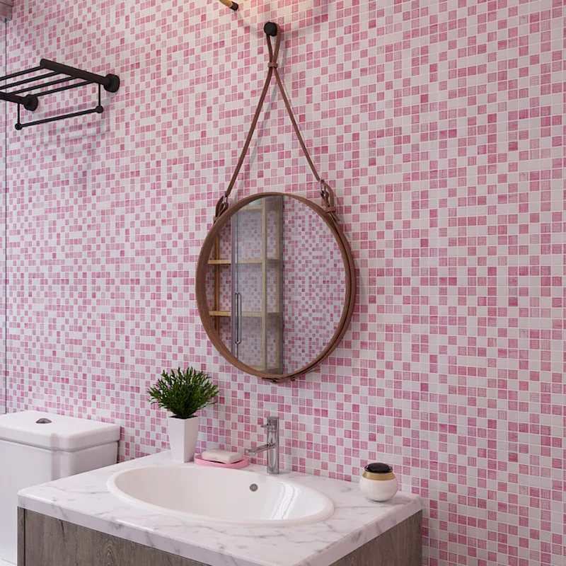 Glass Mosaic Tiles pink Mix Bathroom Mosaic Tile Wall